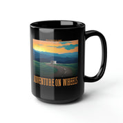 Adventure on Wheels - Black Mug, 15oz