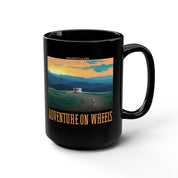 Adventure on Wheels - Black Mug, 15oz
