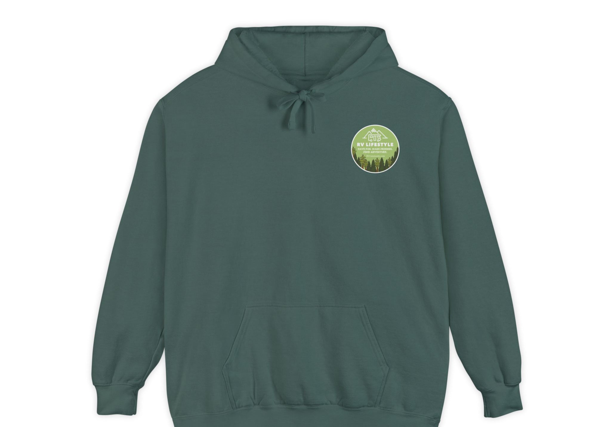RV Community Forest Garment-Dyed Unisex Hoodie - Cozy Outdoor Vibes