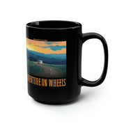 Adventure on Wheels - Black Mug, 15oz
