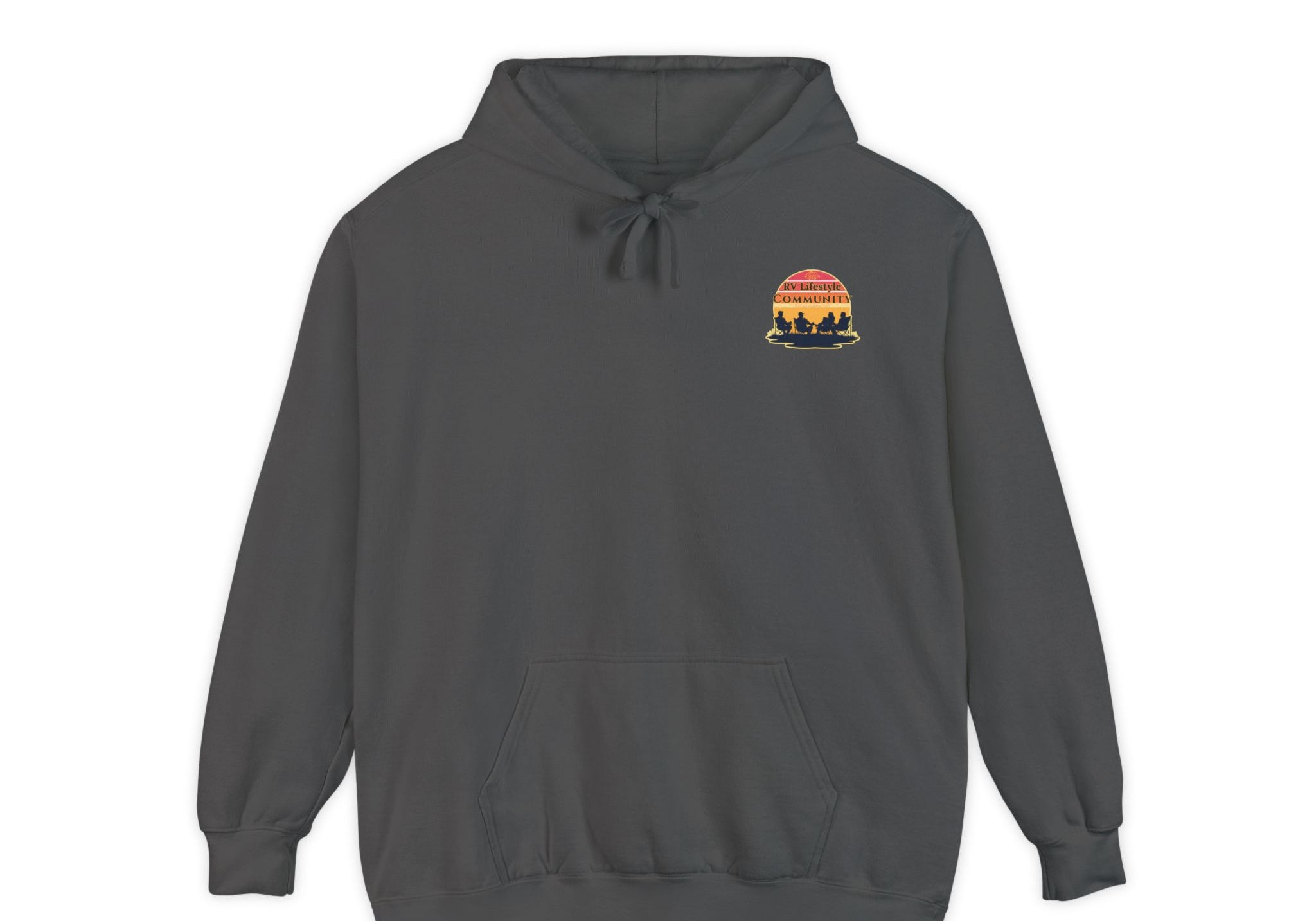 RV Lifestyle Community (front) Roam Explore Camp (back) Sweatshirt