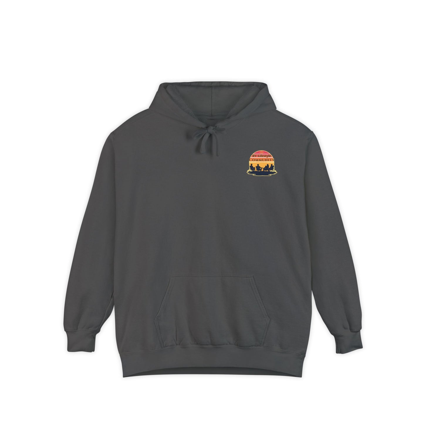 RV Lifestyle Community (front) Roam Explore Camp (back) Sweatshirt