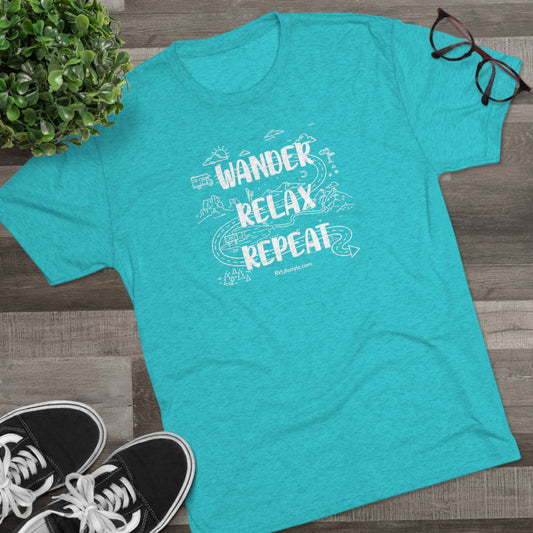 Wander - Relax - Repeat | Unisex Tri-Blend Crew Tee