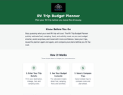 RV Trip Budget Planner - Web App for RV Travel Expense Tracking and Trip Cost Management, Instant Access