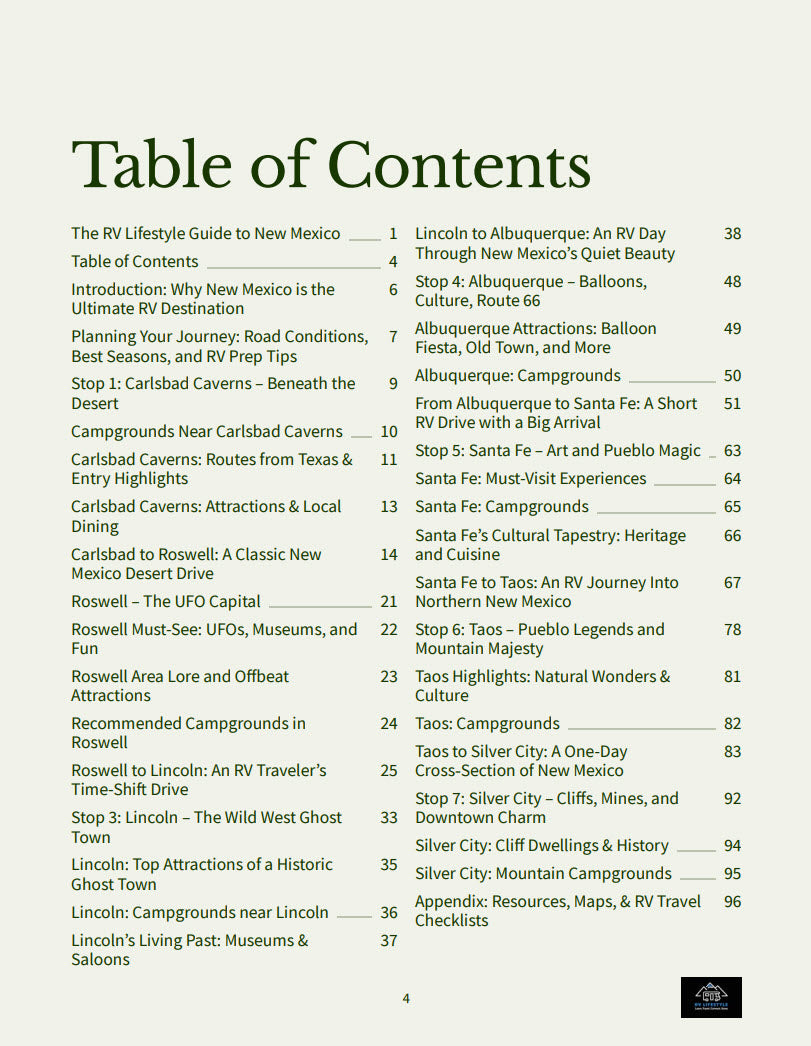 New Mexico RV Adventure Guide: 7-Stop Road Trip Through Carlsbad Caverns, Santa Fe, Taos, and More (Digital eBook)