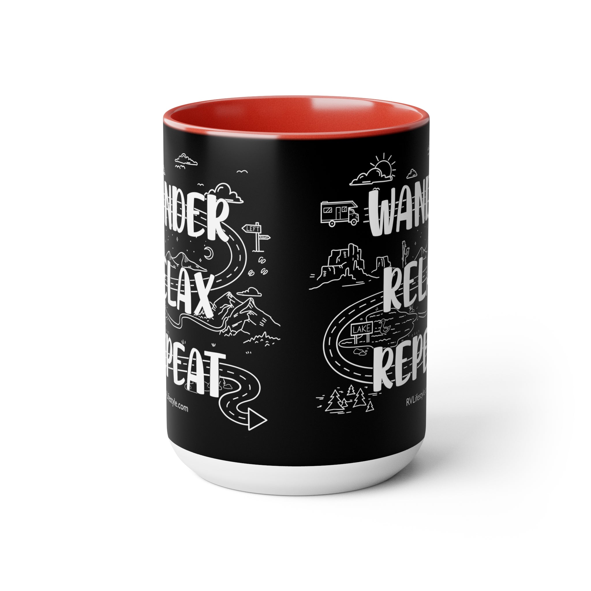 Wander Relax Repeat on Coffee Mugs, 15oz