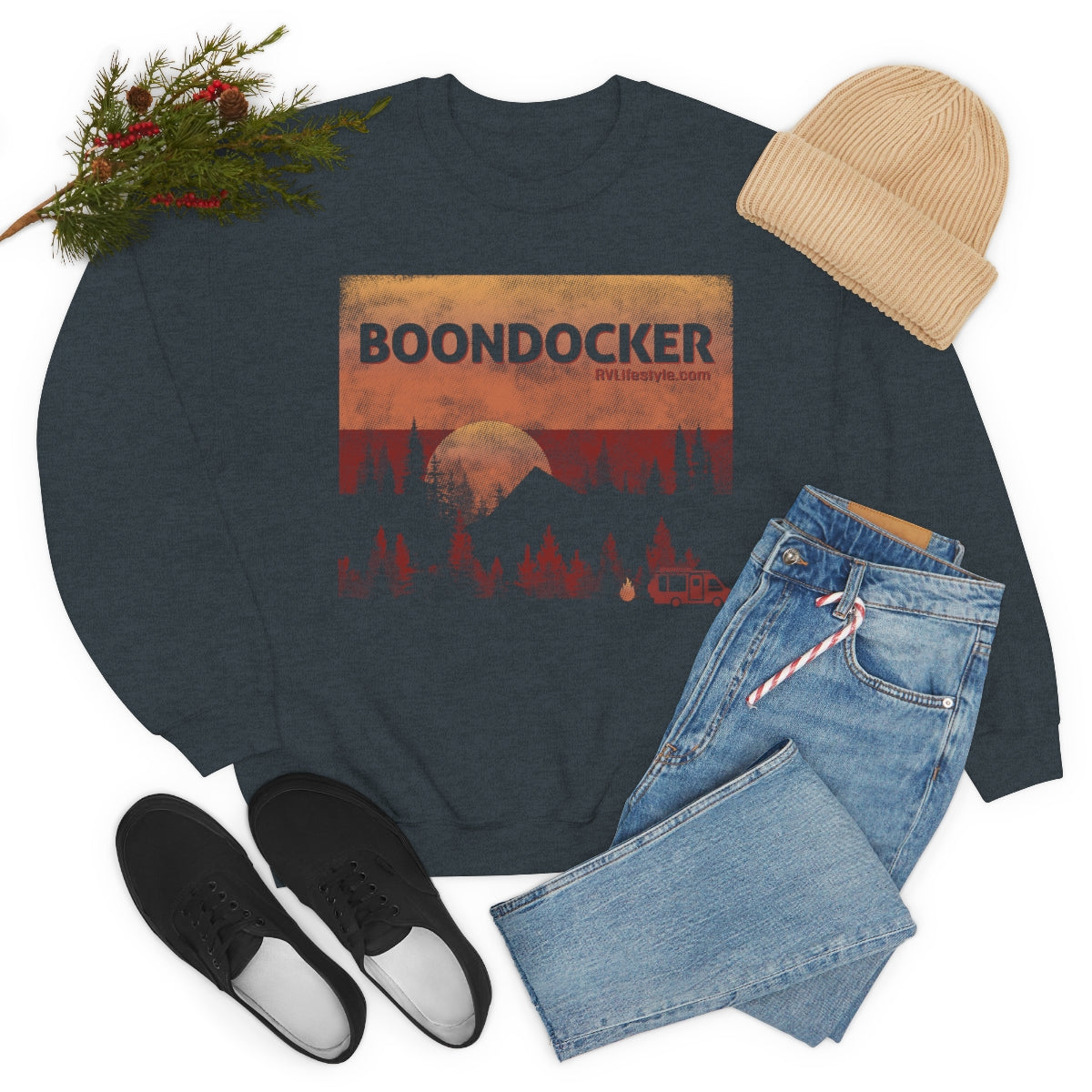 Boondocker Unisex Heavy Blend™ Crewneck Sweatshirt - Black, forest Green, Dark Heather, Navy