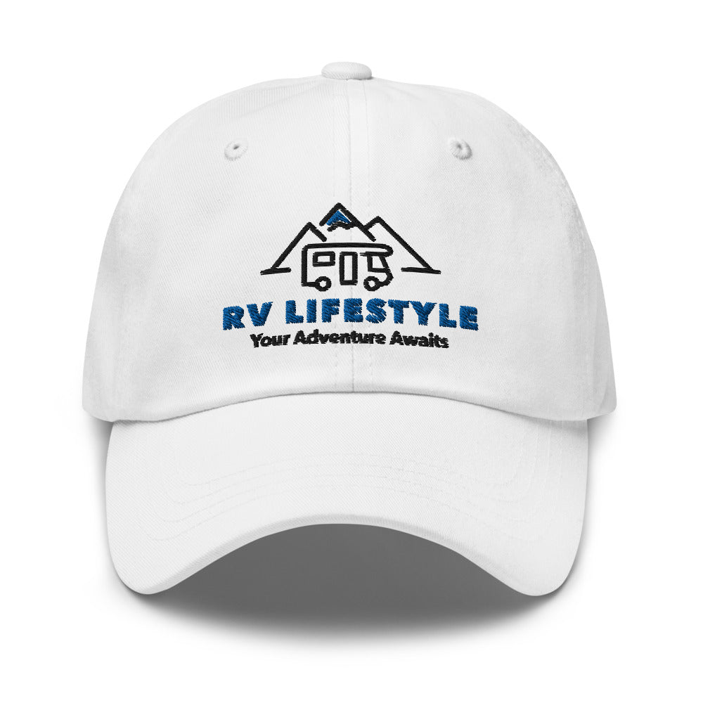RV Lifestyle Logo Cap - Pink - Light Blue - White