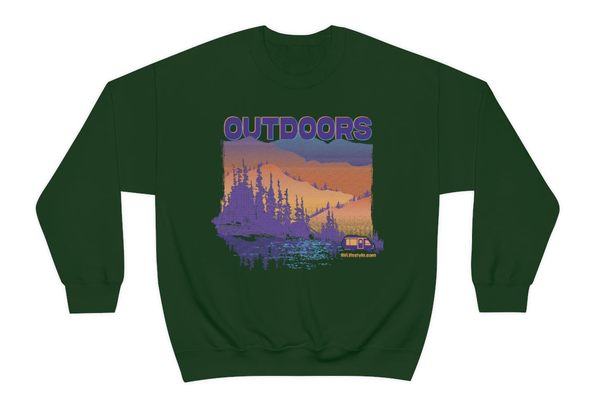 Outdoors Unisex Heavy Blend™ Crewneck Sweatshirt - Black, Forest Green, Dark Heather, Navy