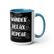 Wander Relax Repeat on Coffee Mugs, 15oz