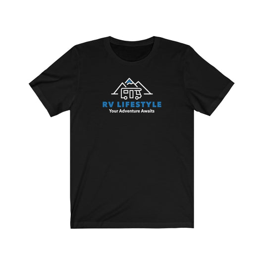 RV Lifestyle Logo Soft Men and Women's Jersey Short Sleeve Tee - Black, Dark Grey, Aqua, Athletic Heather, Dark Grey Heather, Heather Navy, Navy, Team Purple