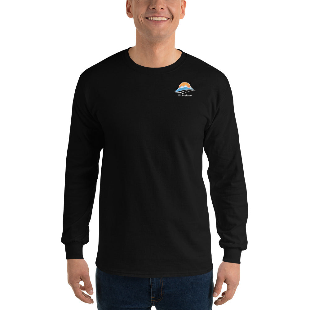 RV Lifestyle Men’s Long Sleeve Shirt - Black, Navy, Military Green Indigo Blue, Sport Grey