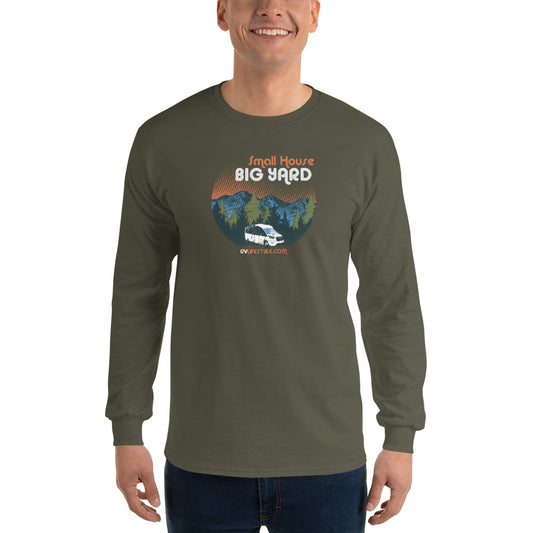 Small House Big Yard Men and Women's Long Sleeve Shirt - Black, Navy, Military Green, Indigo Blue, Sport Grey