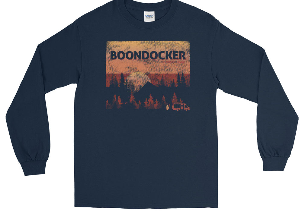 Boondocker Men and Women's Long Sleeve Shirt - Black, Navy, Military Green, Indigo Blue