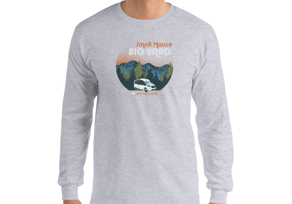 Small House Big Yard Men and Women's Long Sleeve Shirt - Black, Navy, Military Green, Indigo Blue, Sport Grey