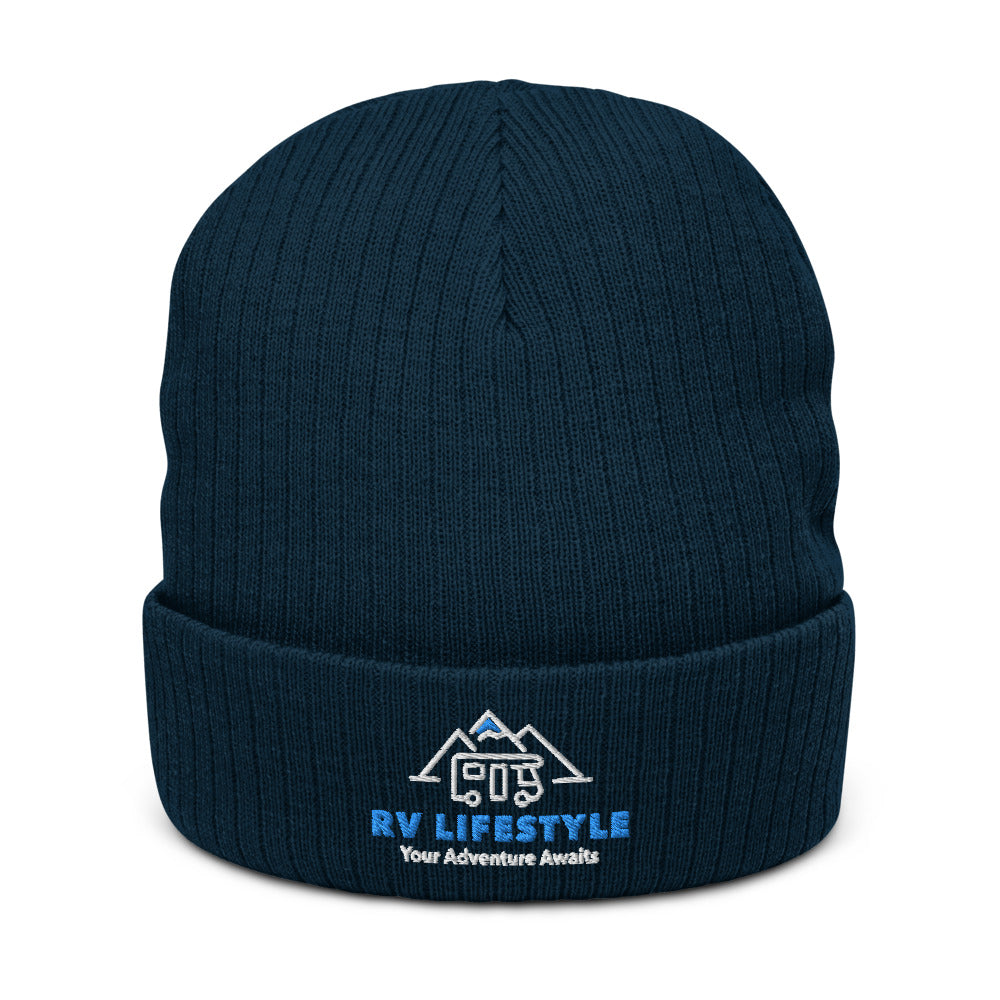 NEW RV Lifestyle Logo - Recycled cuffed beanie - Navy