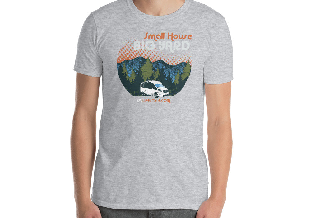 Small House Big Yard Short-Sleeve Men and Women's T-Shirt - Navy - Black - Dark Heather - Sport Grey