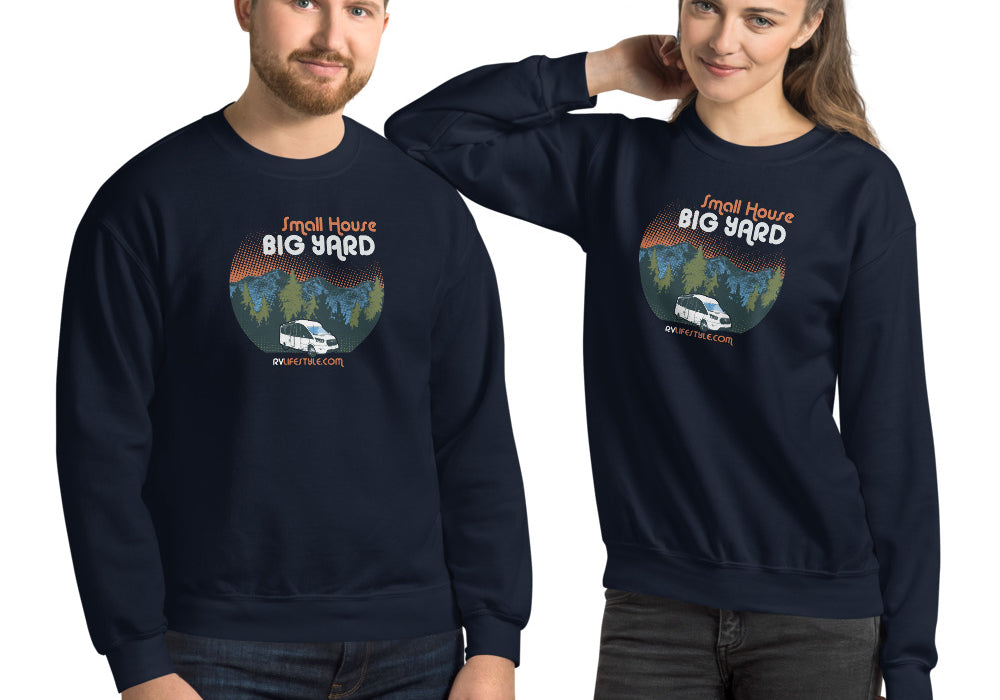Small House Big Yard Men and Women's Sweatshirt - Black, Navy, Dark Heather, Indigo Blue