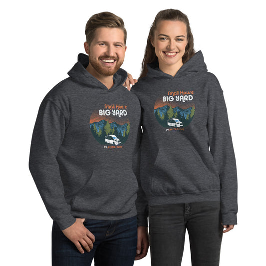 Small House Big Yard Men and Women's Hoodie - Black, Navy, Dark Heather, Indigo Blue