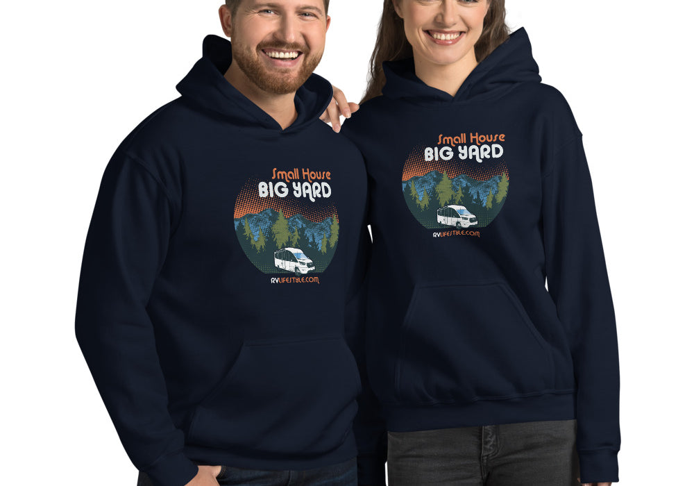 Small House Big Yard Men and Women's Hoodie - Black, Navy, Dark Heather, Indigo Blue