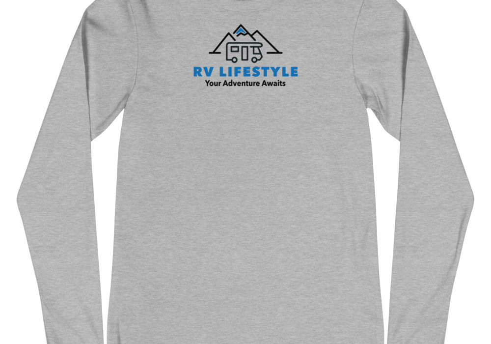RV Lifestyle Logo Men and Women's Long Sleeve Tee - White, Athletic Heather