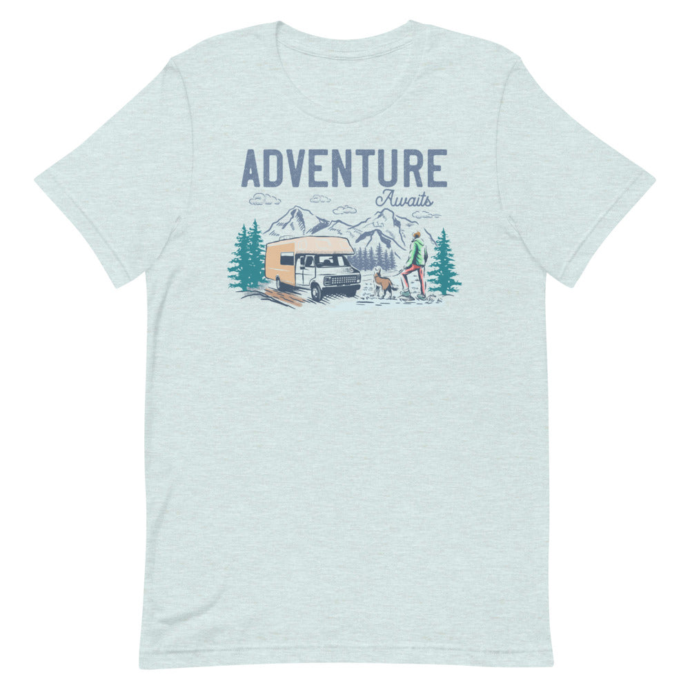 Adventure Awaits - Short-Sleeve Men and Women's T-Shirt
