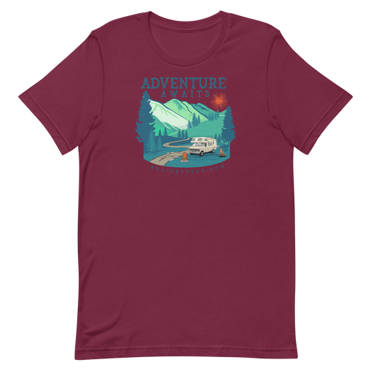 Adventure Awaits - Men and Women's Short-Sleeve T-Shirt