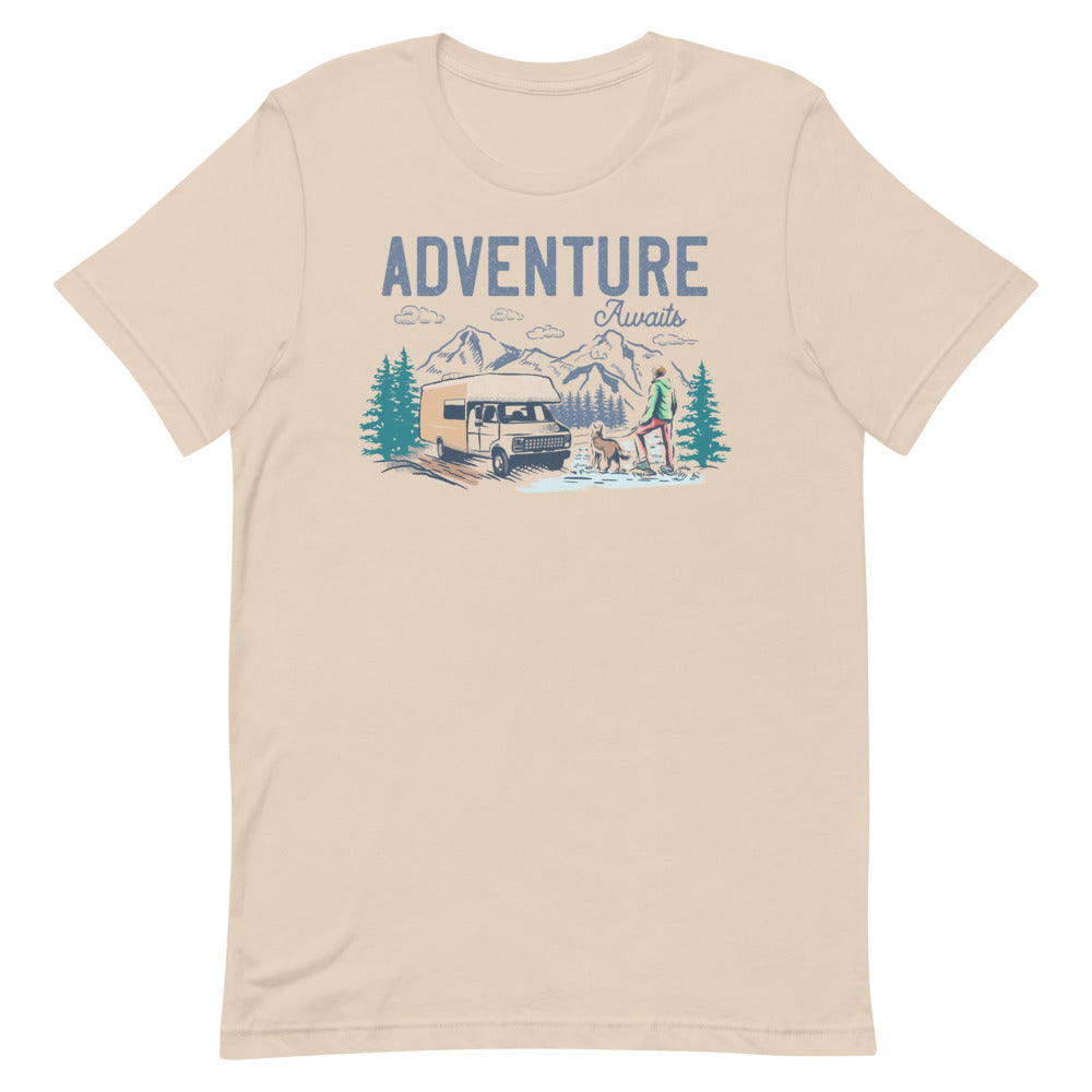 Adventure Awaits - Short-Sleeve Men and Women's T-Shirt