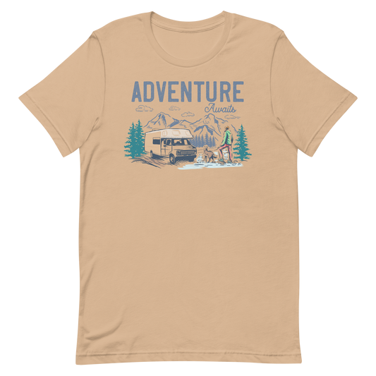 Adventure Awaits - Short-Sleeve Men and Women's T-Shirt
