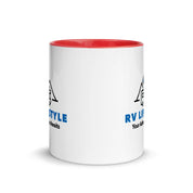 RV Lifestyle Logo Mug with Color Inside - Black, Yellow, Red, Aqua, Orange