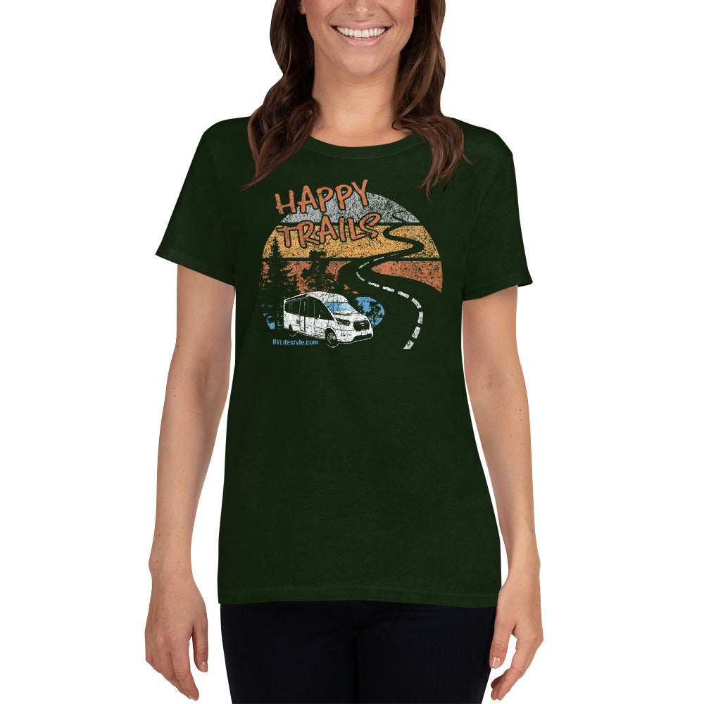 Happy Trails Women's short sleeve T-shirt - Black, Navy, Forest Green